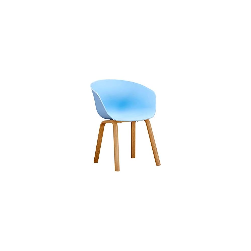 Chair Wood+PP Detachable Backrest Armrest Solid Wood Legs 78 44 58Cm (Color : Green) Colour:Blue (Color : Red) (Yellow)