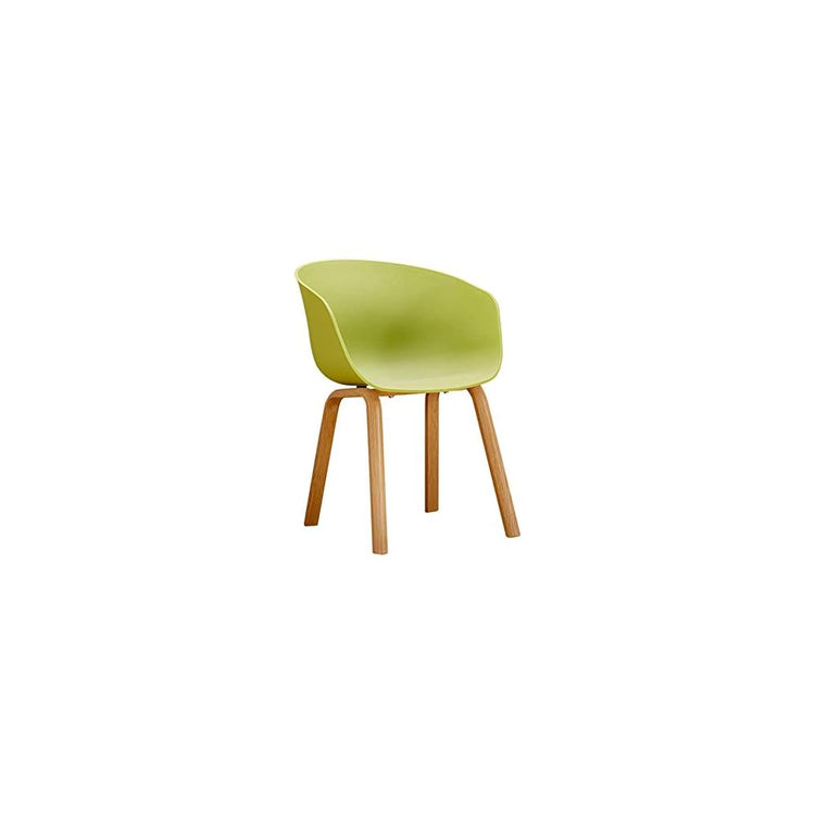 Chair Wood+PP Detachable Backrest Armrest Solid Wood Legs 78 44 58Cm (Color : Green) Colour:Blue (Color : Red) (Yellow)