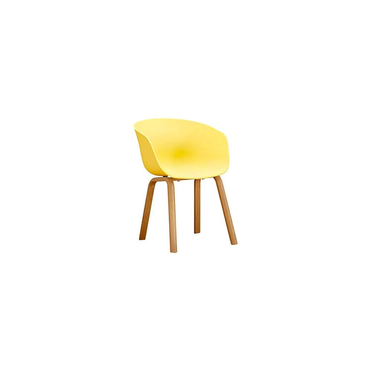 Chair Wood+PP Detachable Backrest Armrest Solid Wood Legs 78 44 58Cm (Color : Green) Colour:Blue (Color : Red) (Yellow)