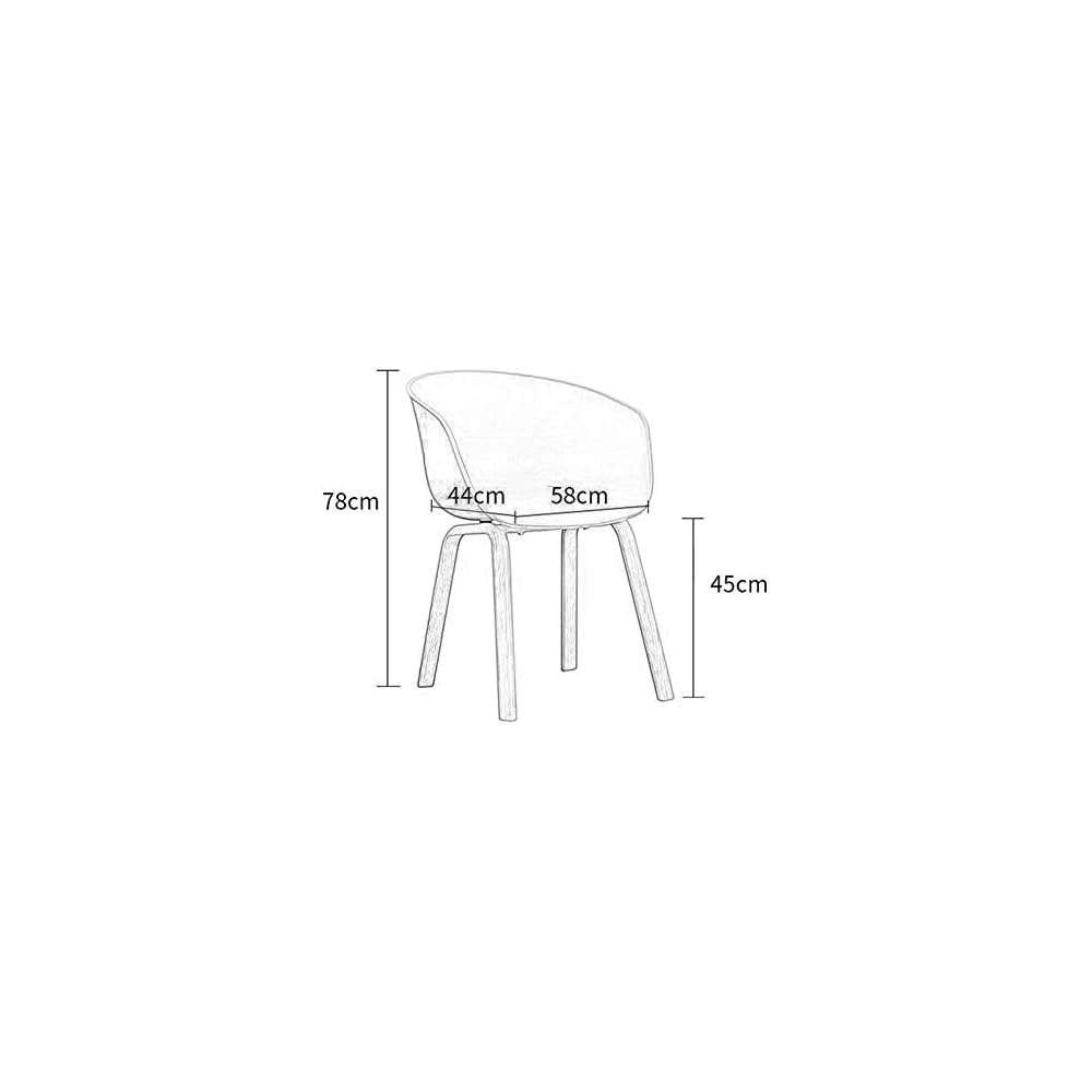 Chair Wood+PP Detachable Backrest Armrest Solid Wood Legs 78 44 58Cm (Color : Green) Colour:Blue (Color : Red) (Yellow)