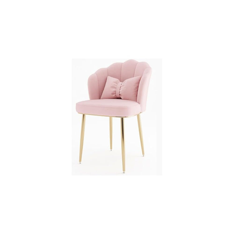 Modern Armless Vanity Chair, High Back Padded Seat, Stylish Blue & Gold Legs, Perfect for Makeup, Reading, Living Room, Bedroom, Home Decor Accent.