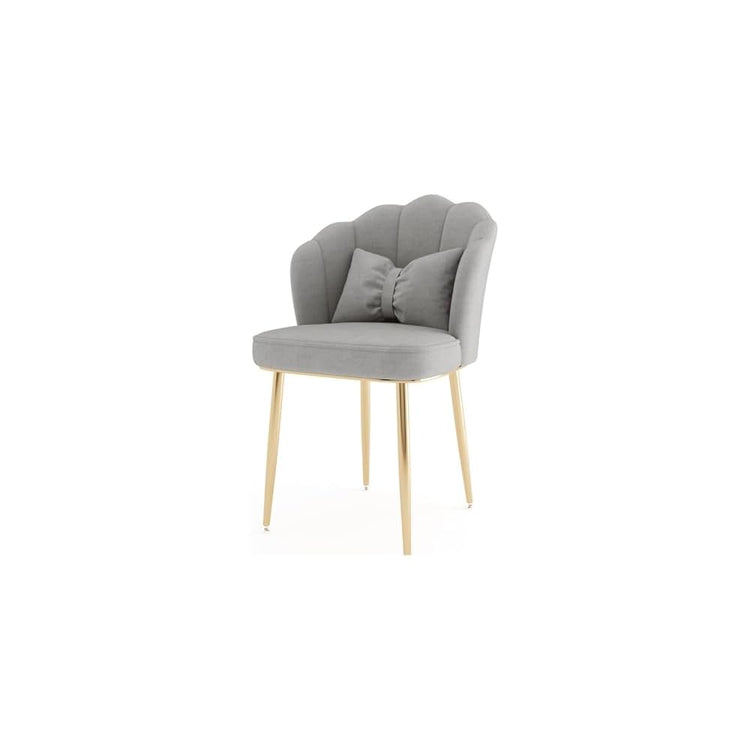 Modern Armless Vanity Chair, High Back Padded Seat, Stylish Blue & Gold Legs, Perfect for Makeup, Reading, Living Room, Bedroom, Home Decor Accent.
