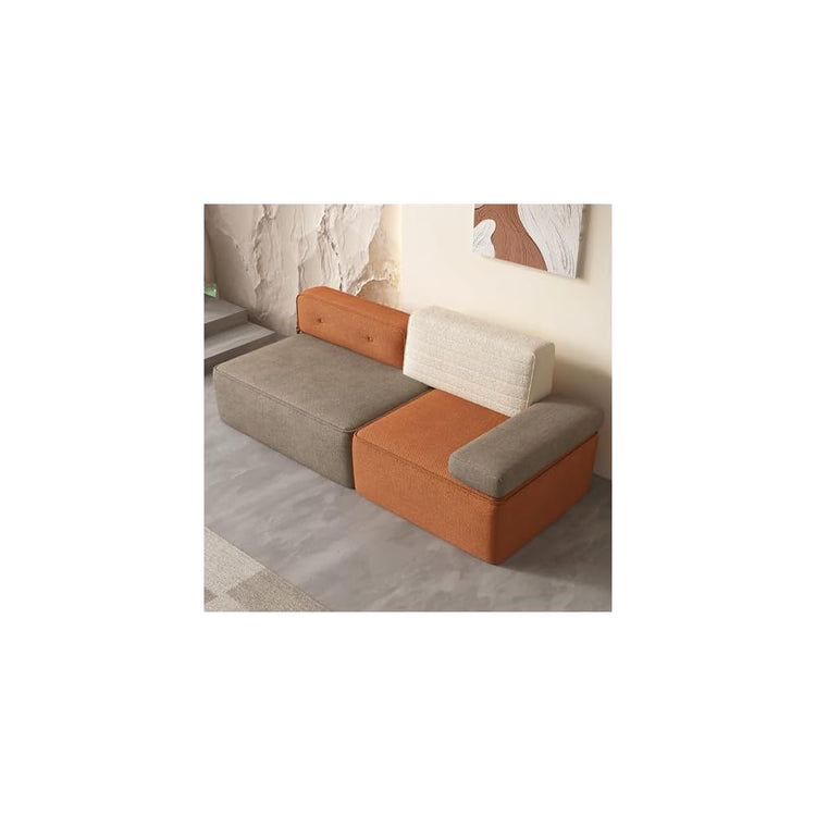 80"Mid‑Century Modular Sectional Sofa Fabric 3‑Seat Multi‑Tone