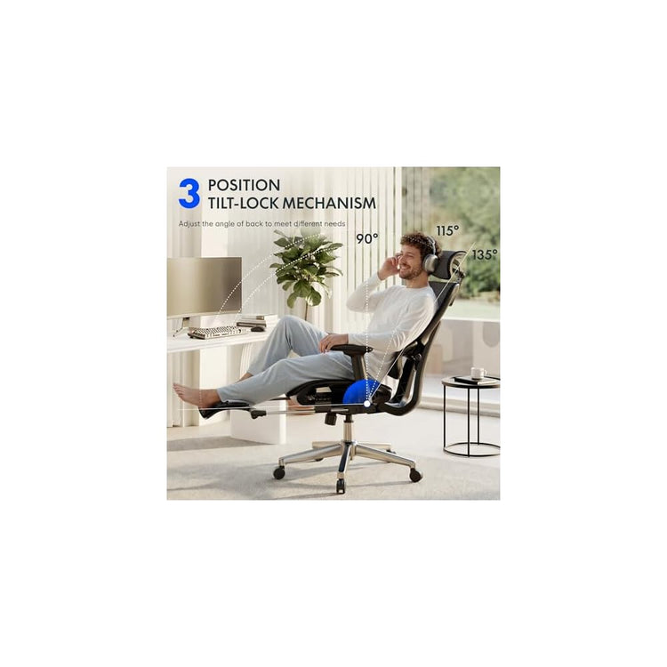 FLEXISPOT ErgoX Premium Ergonomic Office Chair Black FM-FT