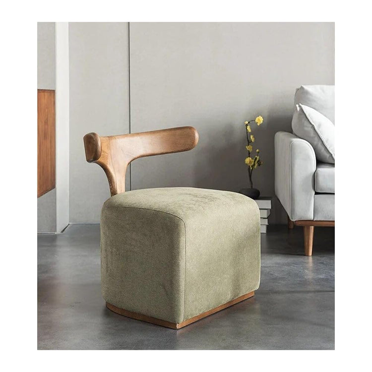 Nordic Modern Solid Wood Fabric Leisure Chair